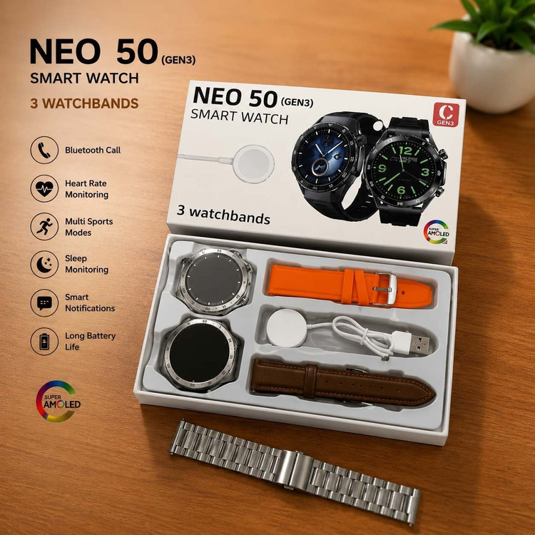 ساعت هوشمند NEO 50با 3 بند اضافه و فلزی