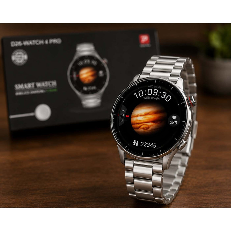 ساعت هوشمند D25 watch 4 pro با 3 بند اضافه و صفحه گرد