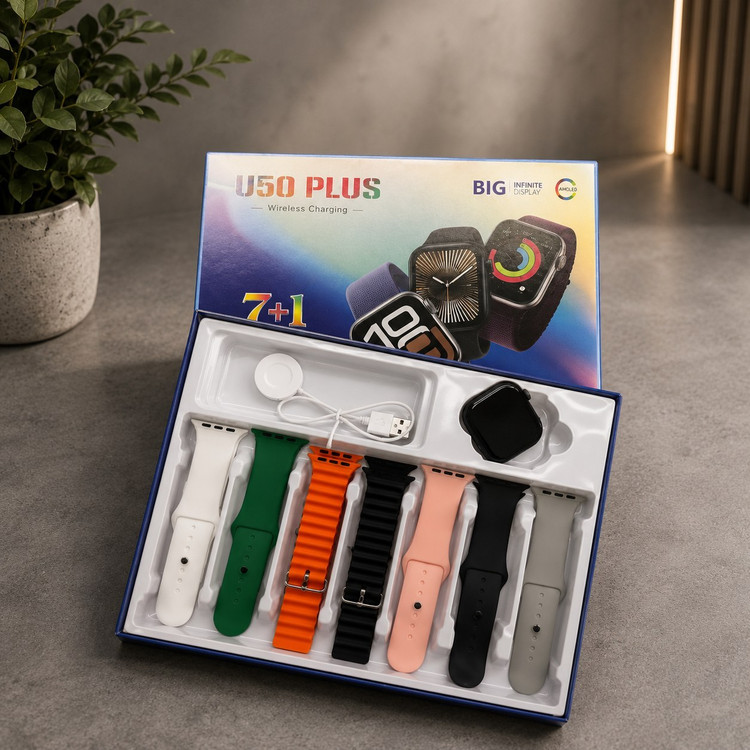 ساعت هوشمند U50 plus با 7 بند اضافه