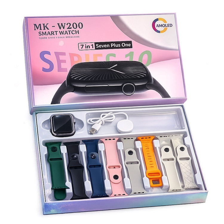 ساعت هوشمند MK W200 SERIES10 (7+1) با 7 بند اضافه