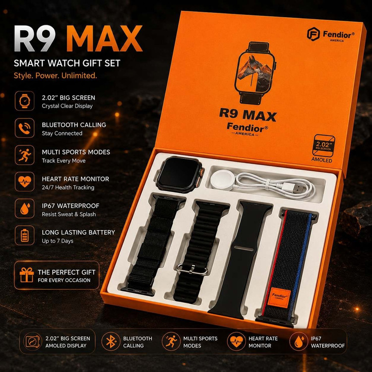 ساعت هوشمند R9 max (با بند حصیری)