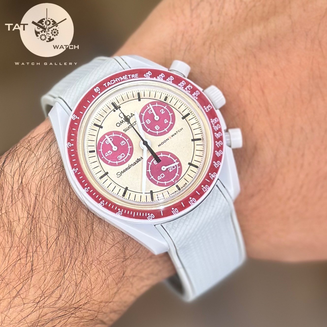 ساعت مردانه زنانه امگا سواچ پلوتو Pluto بند رابر قفل امگایی سه موتوره کرنو باگارانتی جعبه ارسال omega swatch ساعت مچی