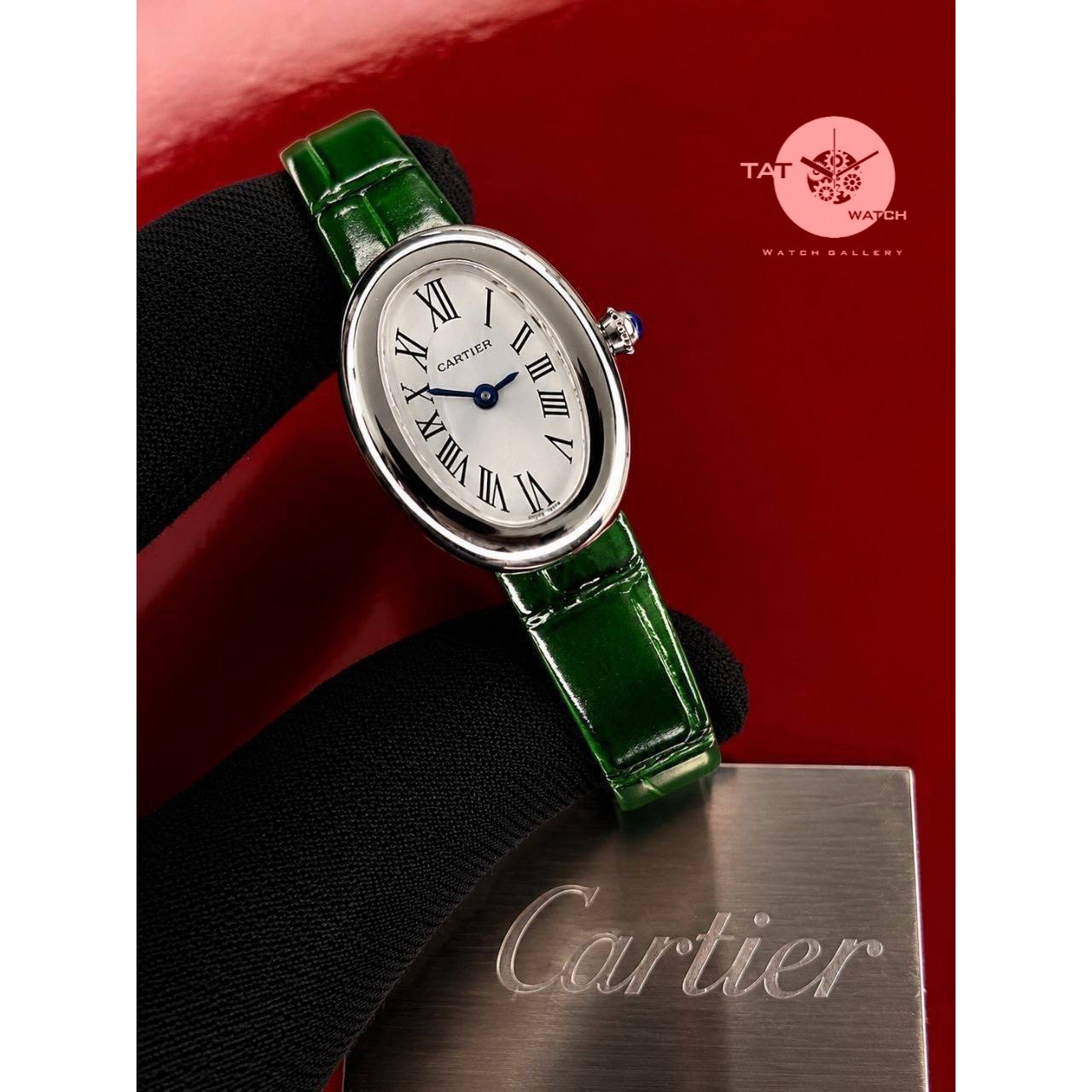 ساعت زنانه کارتیر بایگنور موتور میوتا ژاپن یکسال گارانتی جعبه ارسال رایگان Cartier Baignoire ساعت مچی
