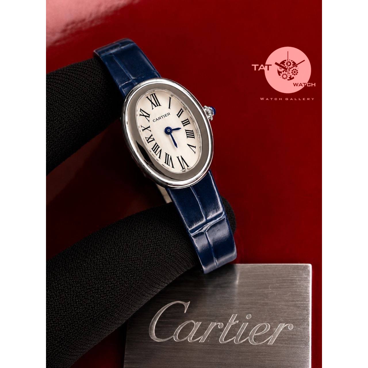 ساعت زنانه کارتیر بایگنور موتور میوتا ژاپن یکسال گارانتی جعبه ارسال رایگان Cartier Baignoire ساعت مچی