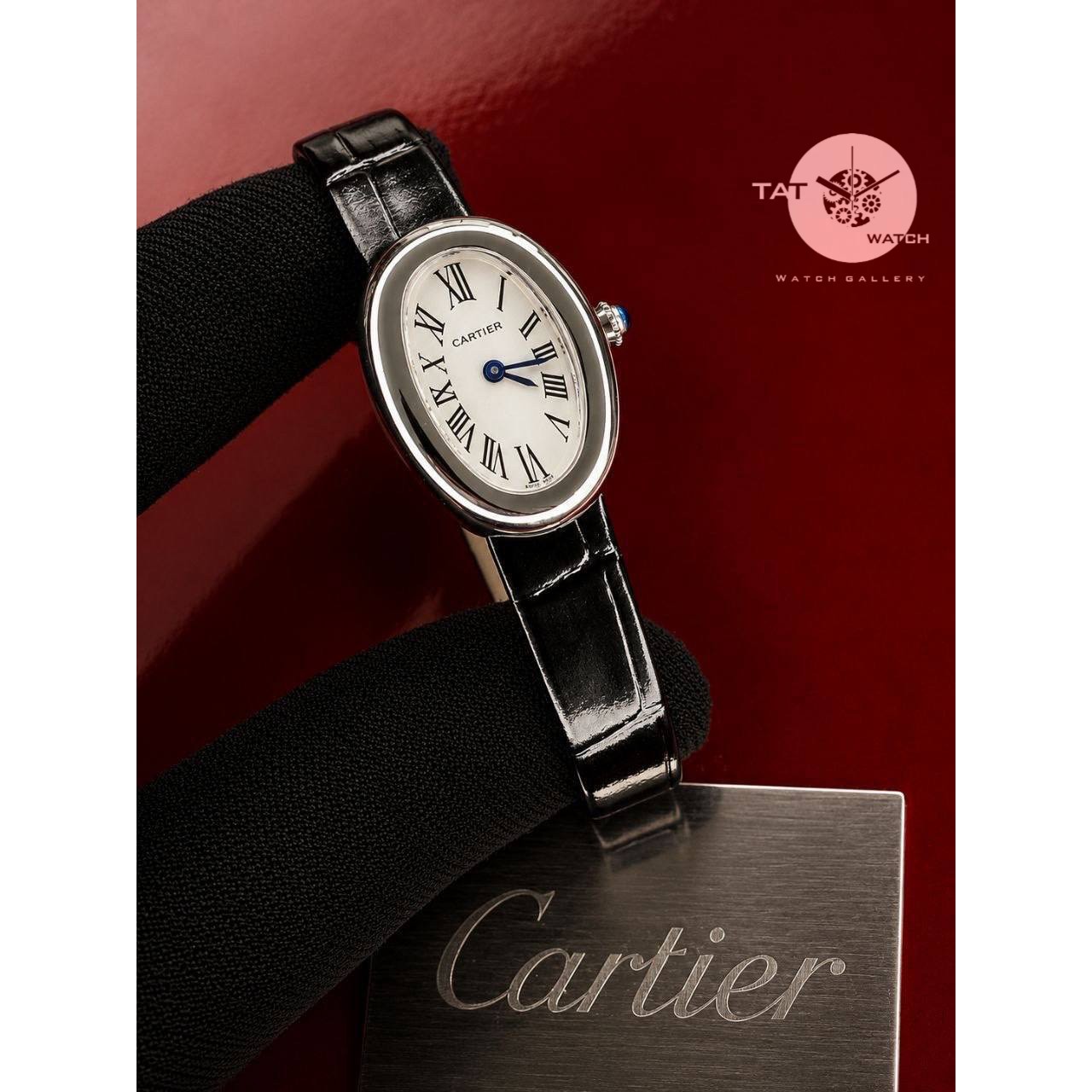 ساعت زنانه کارتیر بایگنور موتور میوتا ژاپن یکسال گارانتی جعبه ارسال رایگان Cartier Baignoire ساعت مچی