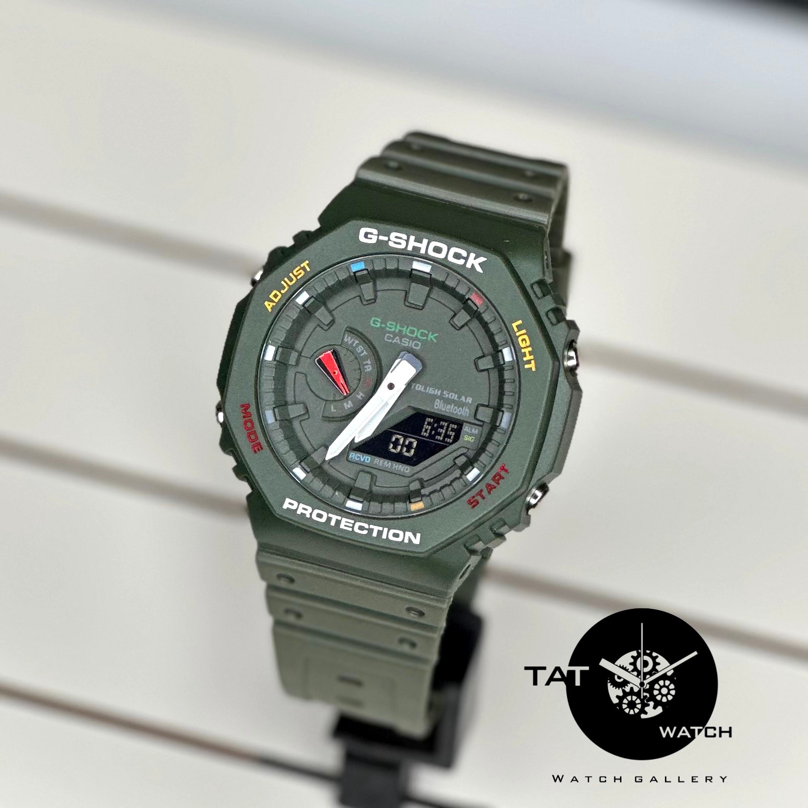 ساعت مچی مردانه جی شاک Ga2100 سبز پرطرفدار موتور ژاپن با 12 ماه گارانتی G-Shock کاسیو Casio