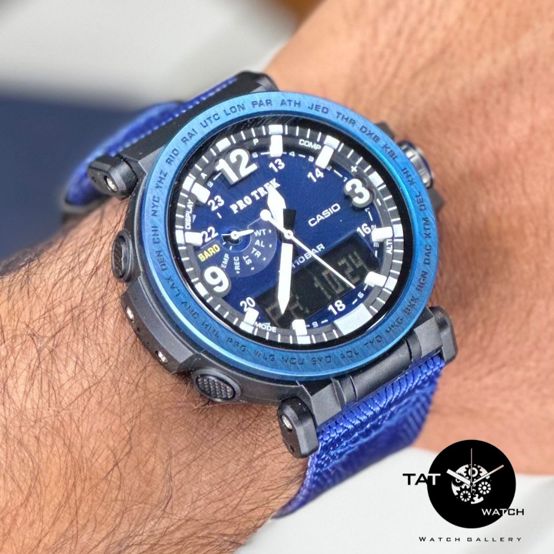 ساعت مردانه کاسیو پروترک PRG601 باجعبه موتور ژاپن قطبنما دماسنج فول آپشن رنگبندی Casio ساعت مچی Protrek
