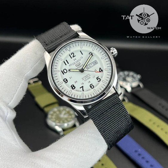 ساعت مردانه سیکو5 خلبانی موتور آرامگرد دو تقویمه باگارانتی یکساله و جعبه seiko5 ساعت مچی