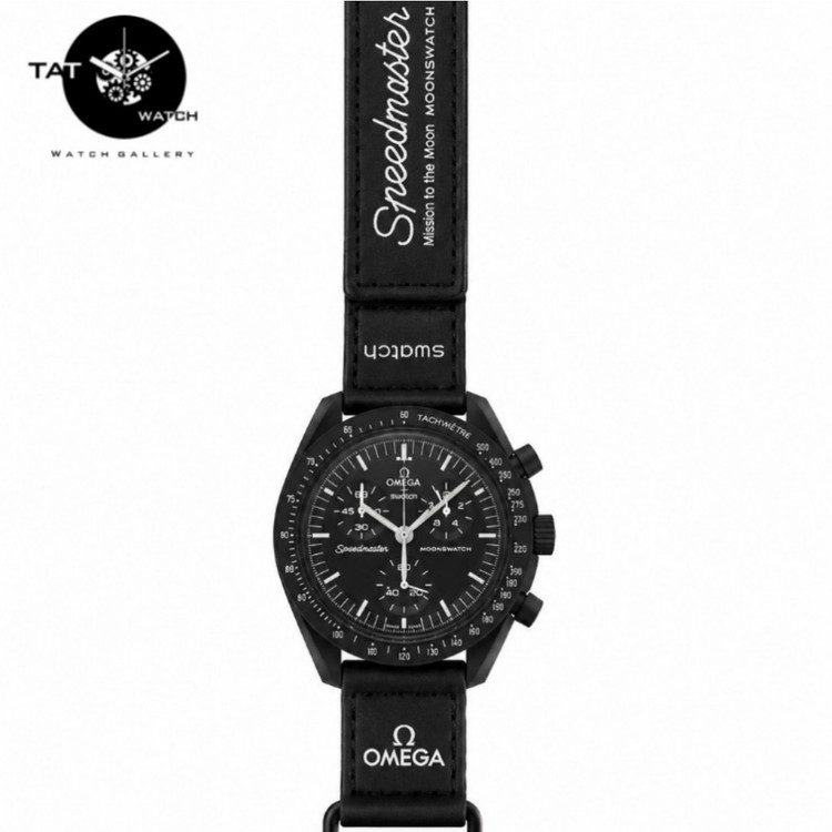 ساعت مردانه زنانه امگا سواچ ماه کامل مشکی ساده Moon سه موتوره کرنو باگارانتی جعبه ارسال رایگان omega swatch ساعت مچی