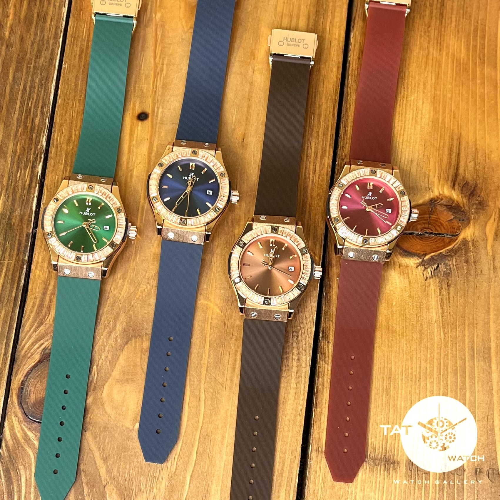 ساعت مچی زنانه هابلوت Hublot بند رابر با گارانتی جعبه رنگبندی ارسال رایگان