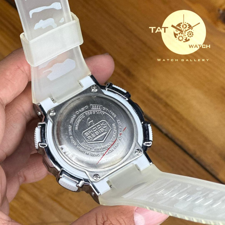 ساعت مچی جی شاک مردانه GM110 قاب فلزی بند چریکی موتور ژاپن یکسال گارانتی جعبه ارسال رایگان G-Shock