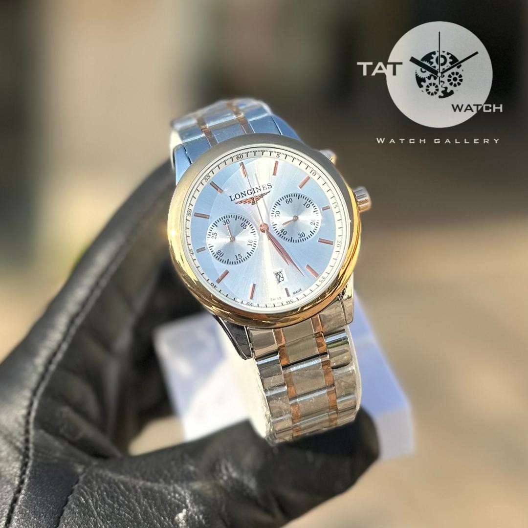 ساعت مردانه لونژین سه موتوره کرنو باگارانتی یک ساله و جعبه در رنگبندی ساعت مچی LONGINES