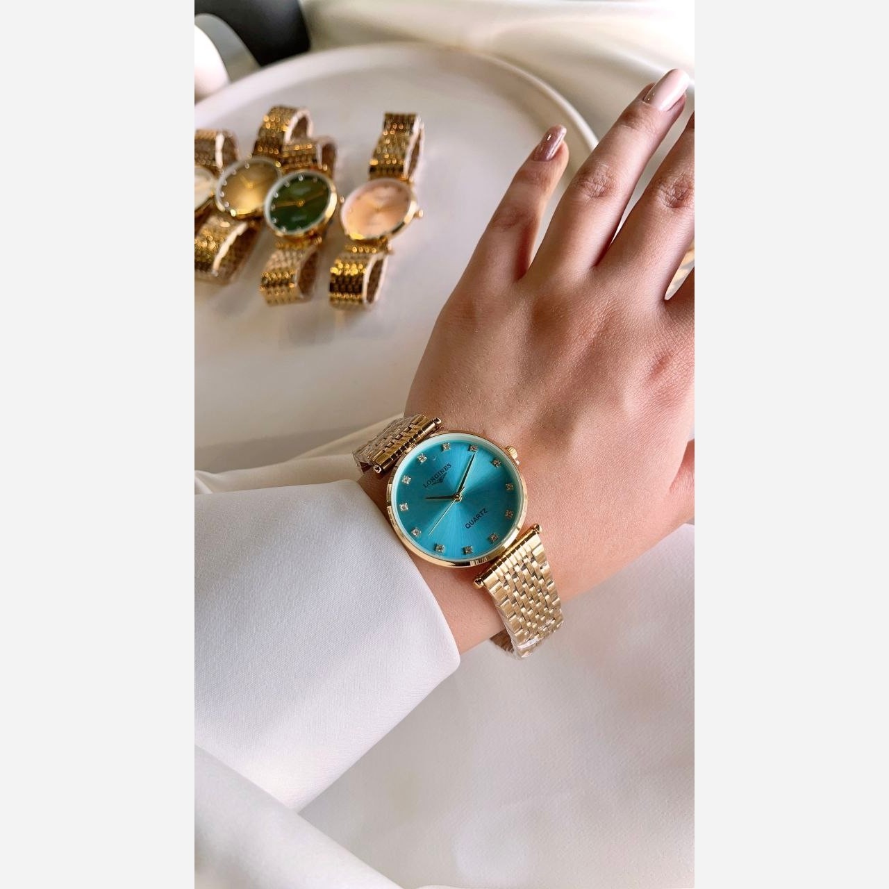 ساعت مچی زنانه اورجینال لونجین بند استیل رنگ ثابت ضد اب کیفیت بینظیر LONGINES