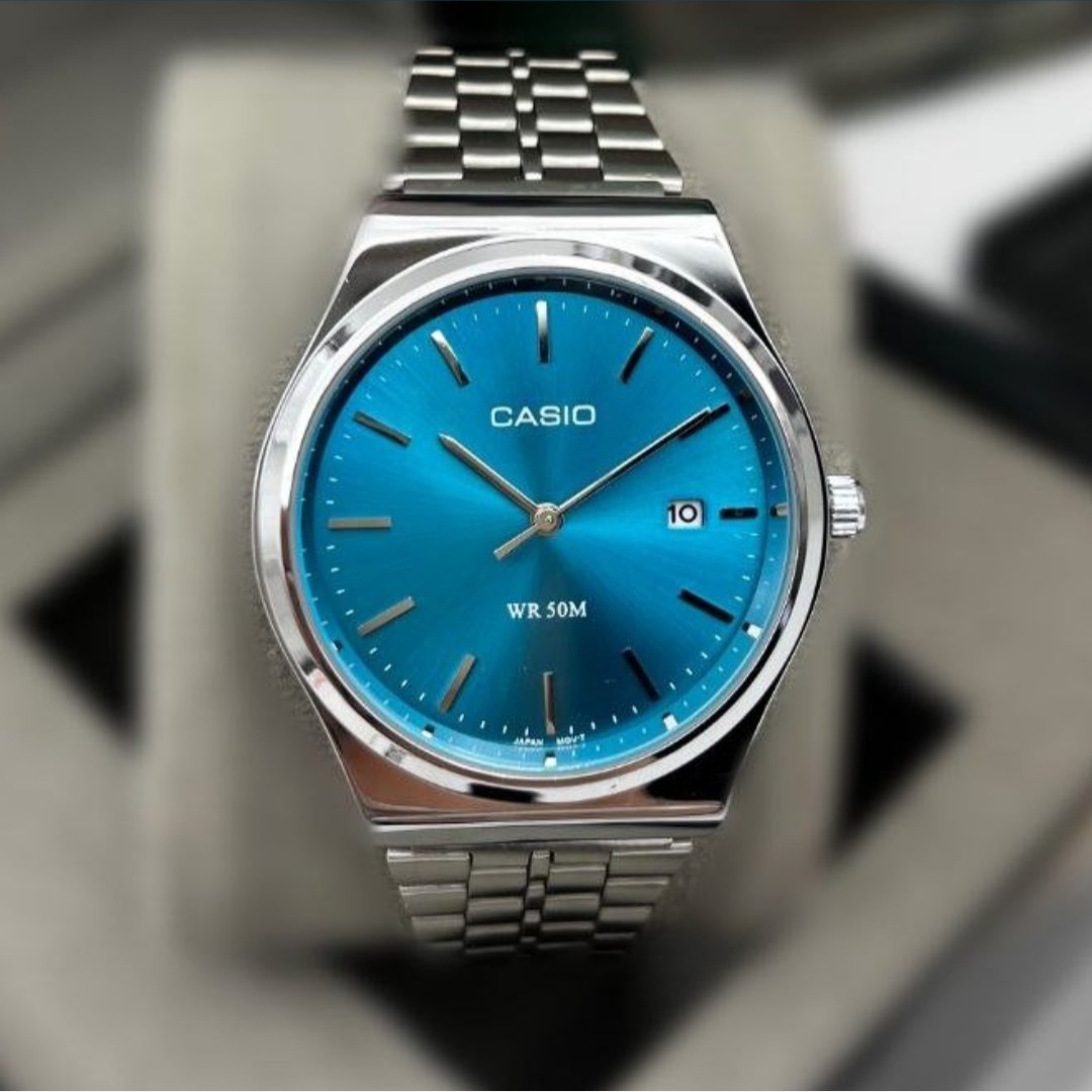 ساعت مچی اورجینال کاسیوCASIO صفحه رنگ بندی بند استیل رنگ ثابت کد2554