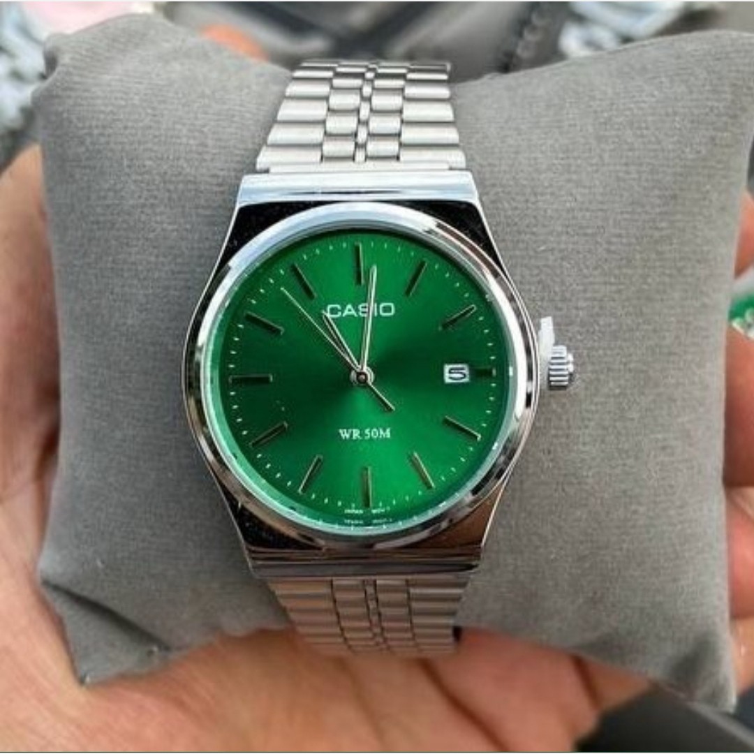 ساعت مچی اورجینال کاسیوCASIO صفحه رنگ بندی بند استیل رنگ ثابت کد2554