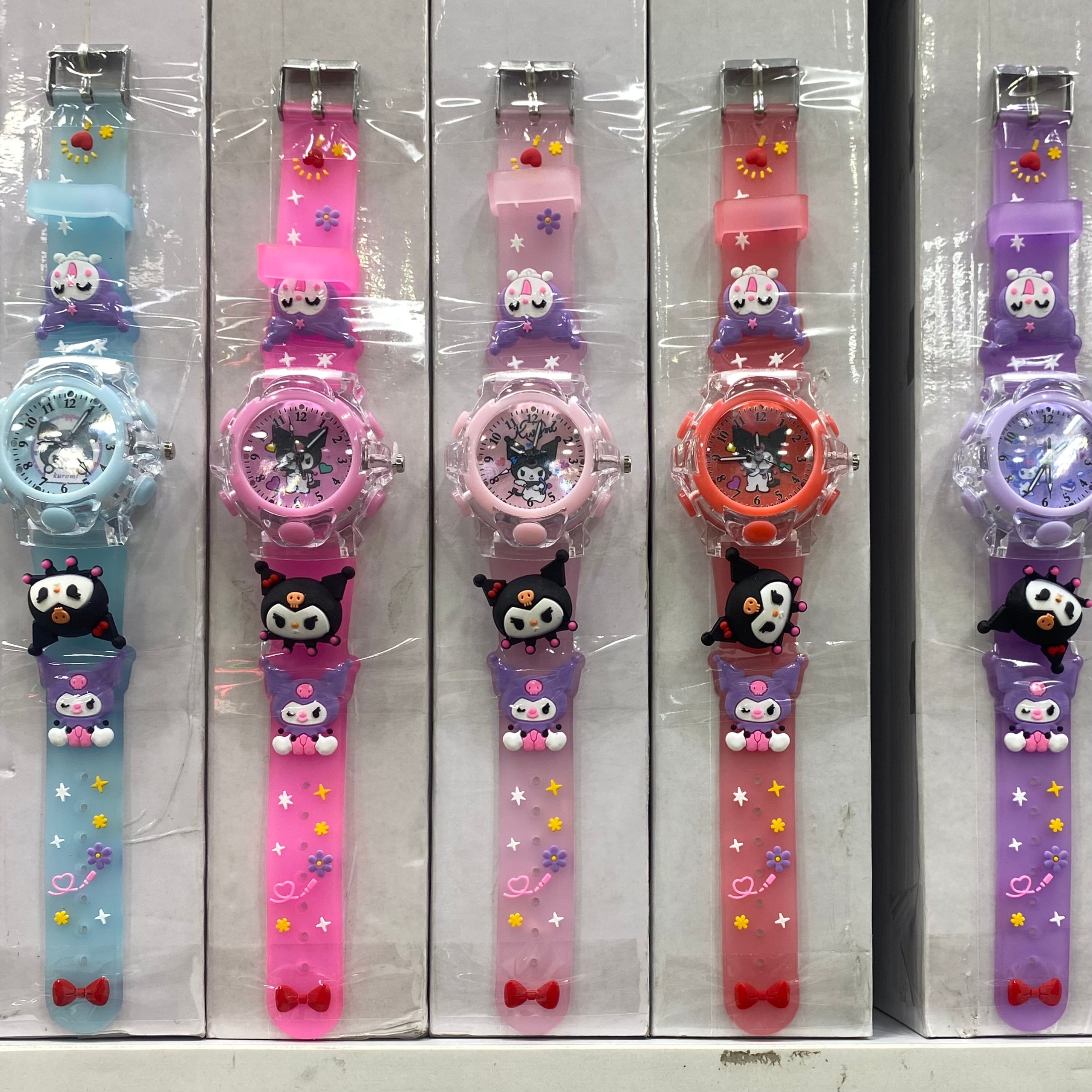 ساعت فانتزی بچگانه چراغ دار اسپینری کرومی