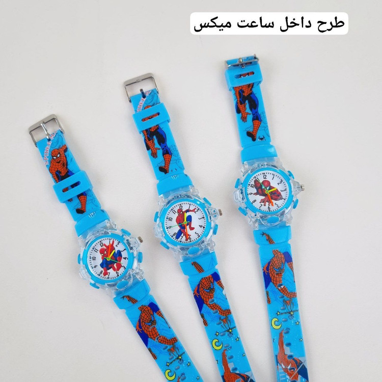 ساعت بچگانه فانتزی چراغ دار(مردعنکبوتی، ماشین ها)