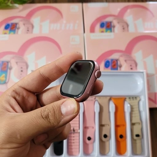 ساعت هوشمند 7 بند مدل kw87mini امولد سری 11 ورژن 2026 تمام صفحه اورجینال