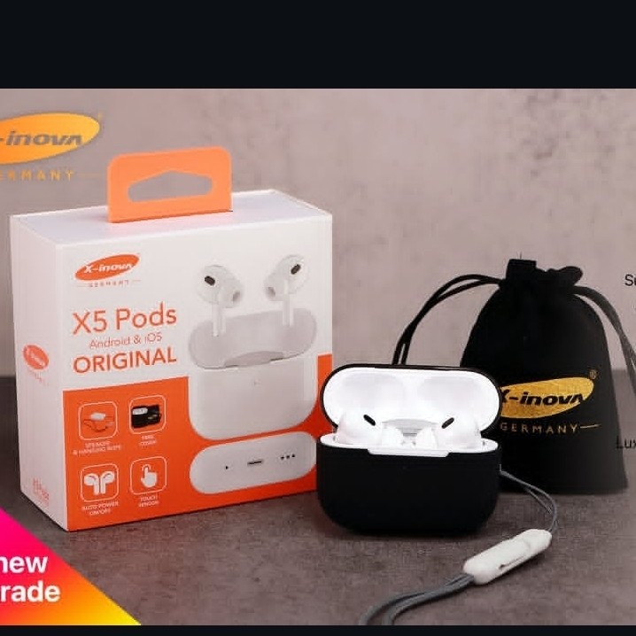 ایرپاد مدل Xnova X5 PODS اورجینال نویزکنسلینگ اسپیکر کیس دکمه ریست لمسی ولوم کم و زیاد فعال