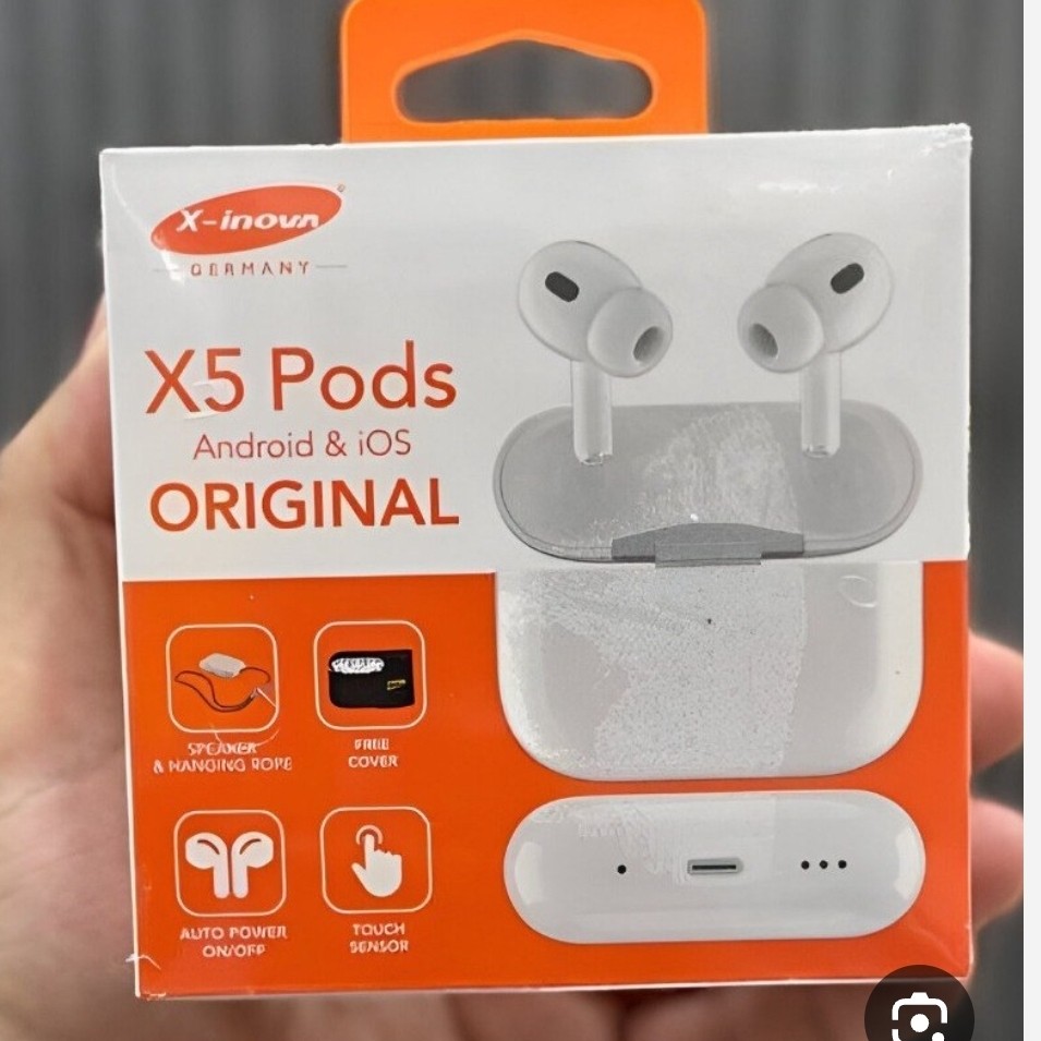 ایرپاد مدل Xnova X5 PODS اورجینال نویزکنسلینگ اسپیکر کیس دکمه ریست لمسی ولوم کم و زیاد فعال