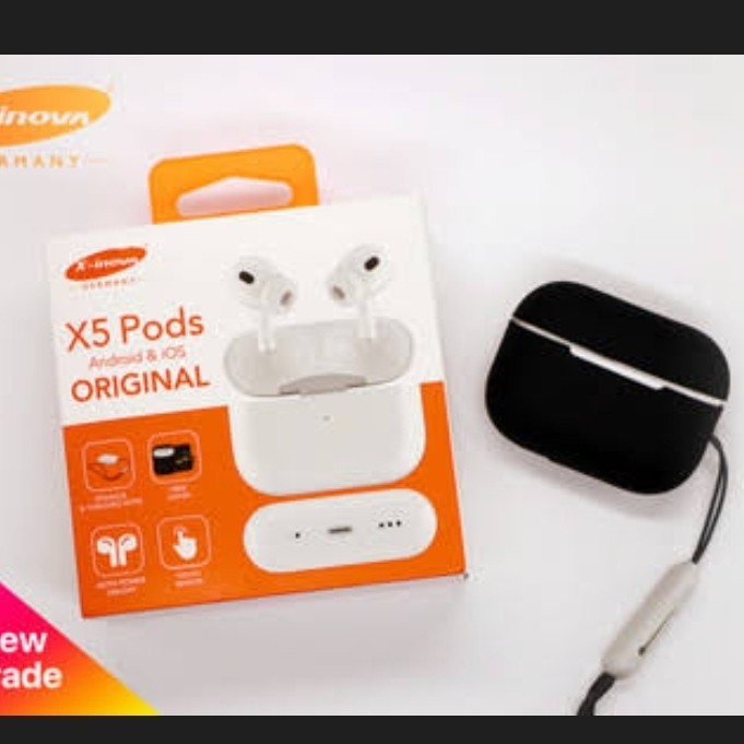 ایرپاد مدل Xnova X5 PODS اورجینال نویزکنسلینگ اسپیکر کیس دکمه ریست لمسی ولوم کم و زیاد فعال