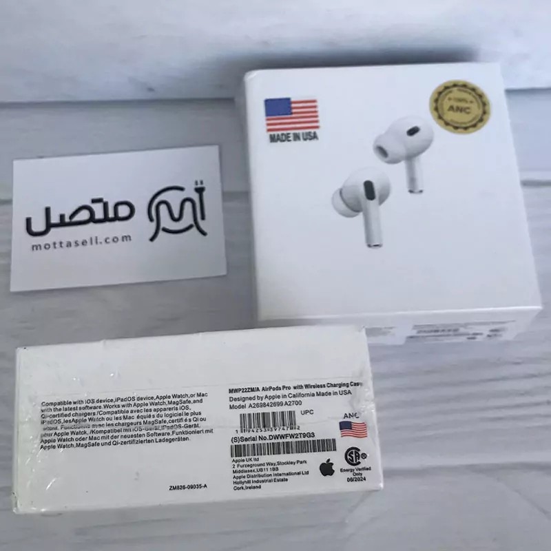 ایرپاد پرو2 USA ANC نویزکنسلینگ وایرلس شارژ حالت سمعک دکمه ریست فعال لمسی بند دار صد درصد مشابه اصلی اسپشیال ادیو فعال