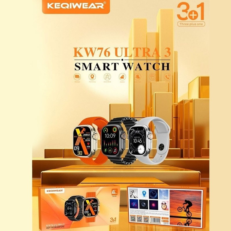 ساعت هوشمند 3بند مدل KW76 ULTRA 3 سری 10 ضربان قلب فعال