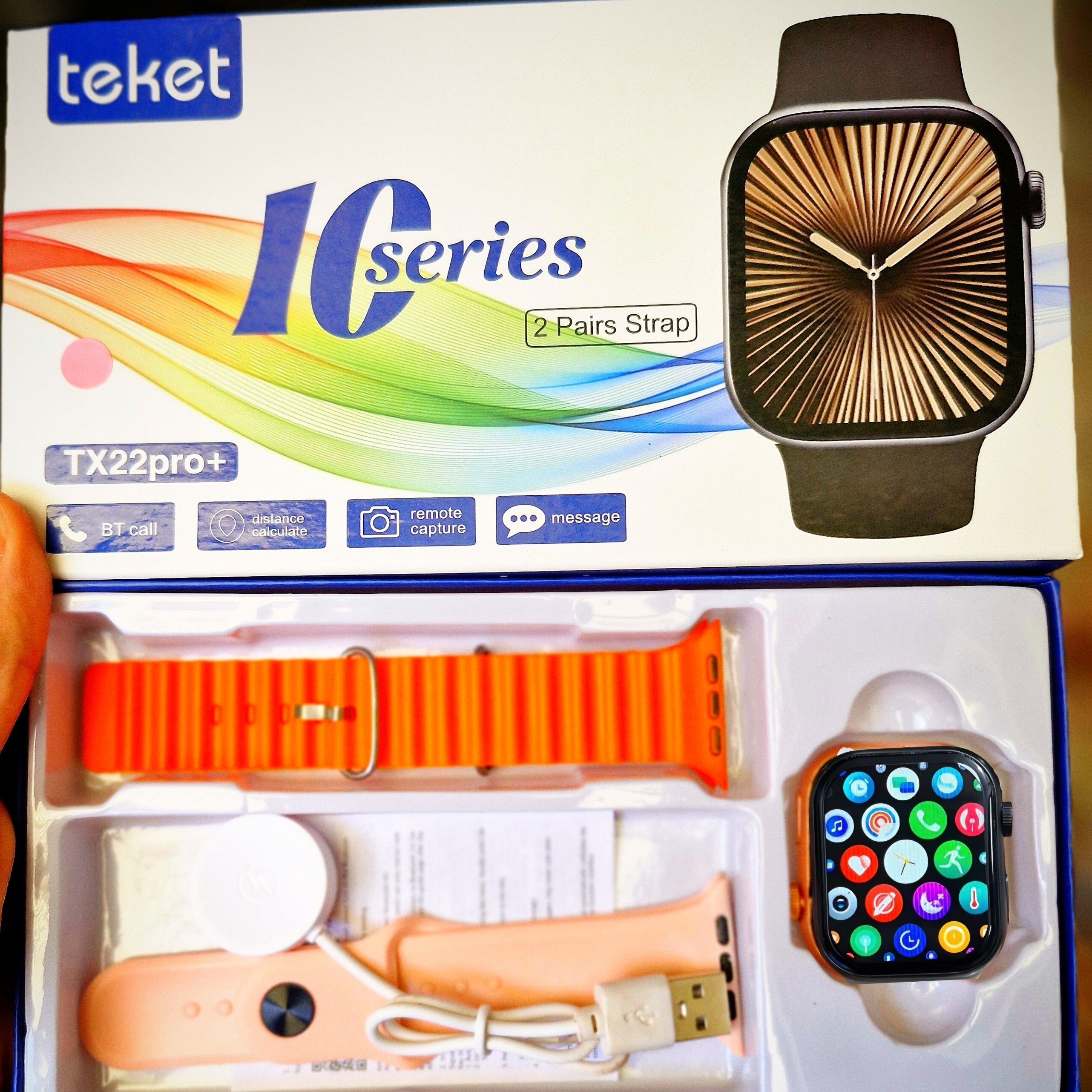 ساعت هوشمند مدل +TX22pro(2بند) امولد سری 10 ضربان قلب اکسیژن خون فعال