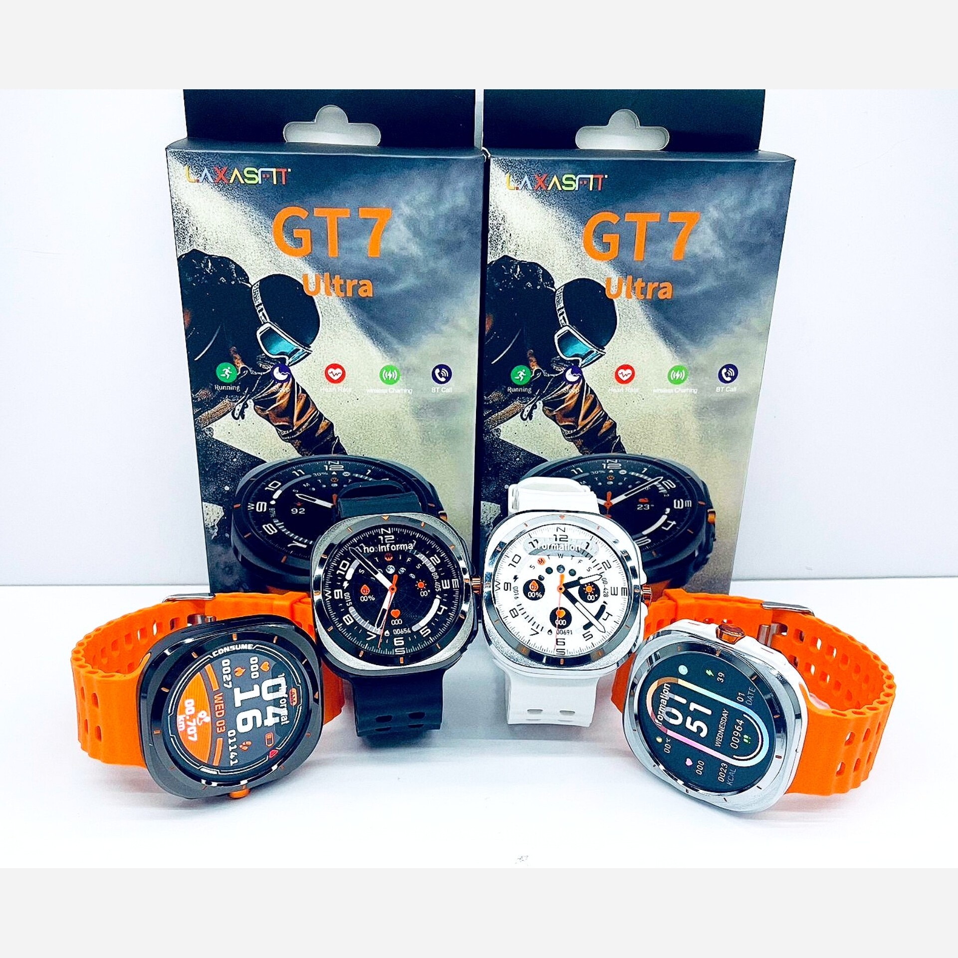 ساعت هوشمند مدل Gt88 ultramax صفحه گرد 2بند امولد تمام صفحه 90 هرتز بالاترین کیفیت بازار (فروش تک به قیمت عمده)