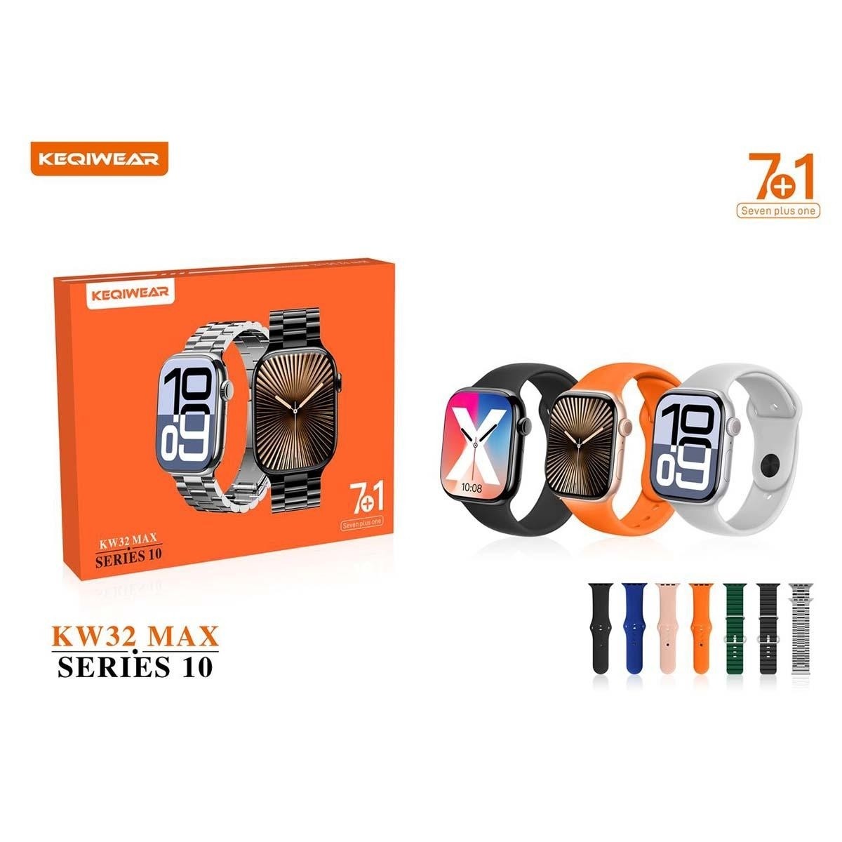 ساعت هوشمند7بند مدل KW32 MAX (بند فلزی ) 3 کلید فعال