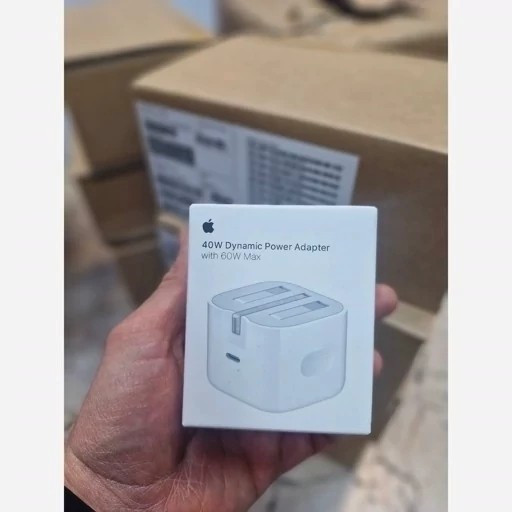 شارژر اپل اصلی 40W Dynamic Power Adapter با توان خروجی تا 60 وات 3 پین کیفیت عالی