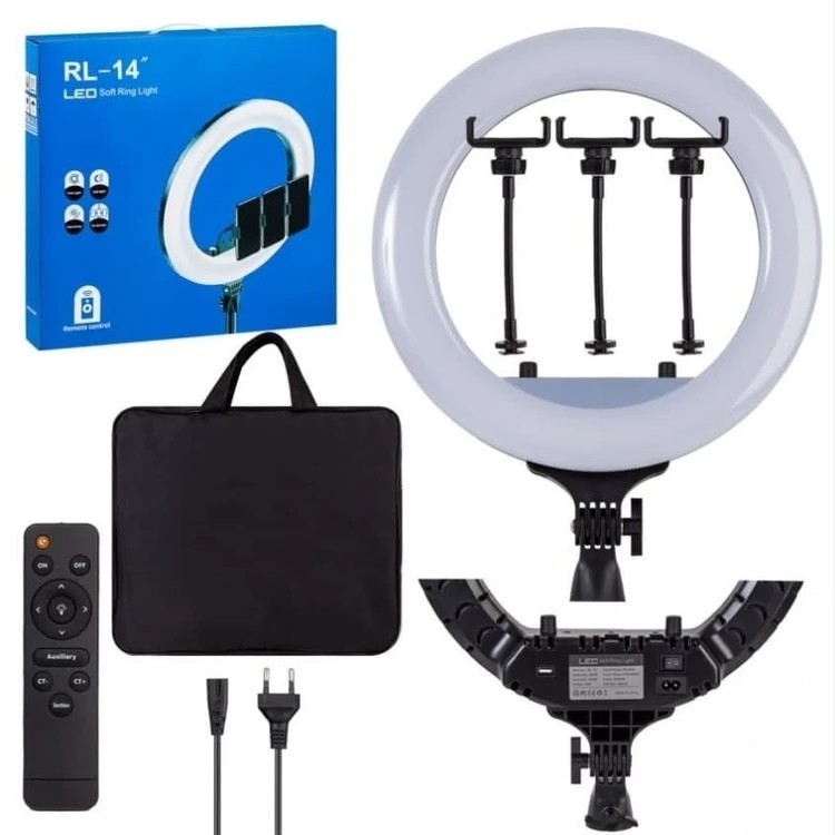 رینگ لایت RL-21 بهمراه 3 پایه فلزی،کنترل،هولدر،کیف مخصوص قیمت عالی