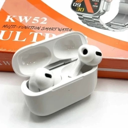 پک ساعت هوشمند kw52 ULTRA3 و ایرپاد کیفیت عالی