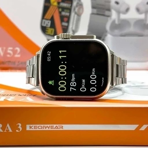 پک ساعت هوشمند kw52 ULTRA3 و ایرپاد کیفیت عالی