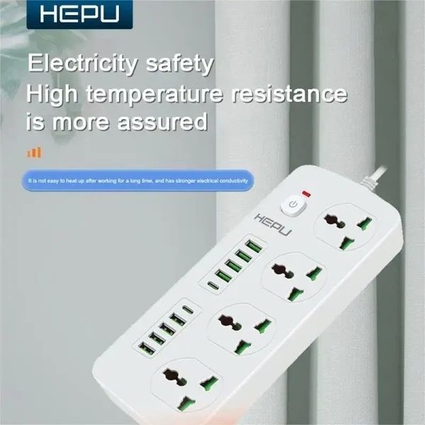 چند راهی هپو مدل H05 با 8 ورودی usb و 2 PD مقاوم در برابر شعله و شوک الکتریکی قیمت عالی