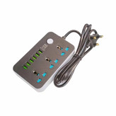 سه راهی و محافظ شوک الکتریکی HG 136U اصلی با 6 ورودی USB و 3 پریز برق قیمت عالی
