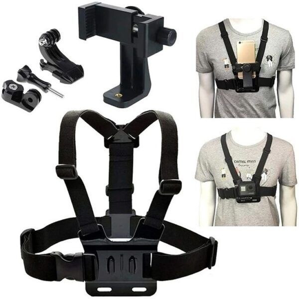 هولدر CHEST STRAP جلیقه ای موبایل و دوربین هولدر سینه مناسب ورزش و دوچرخه جدید قیمت عالی