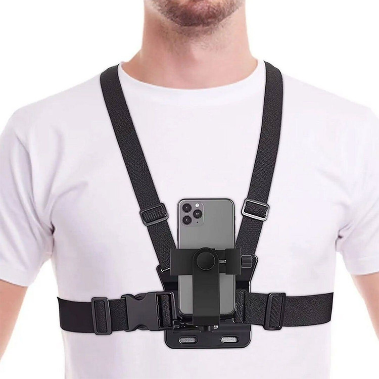 هولدر CHEST STRAP جلیقه ای موبایل و دوربین هولدر سینه ای مناسب دوچرخه و موتور و تولید محتوا کیفیت عالی