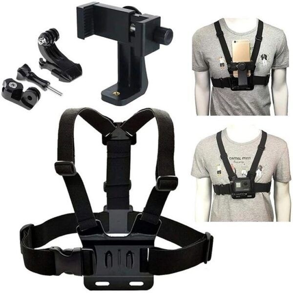 هولدر CHEST STRAP جلیقه ای موبایل و دوربین هولدر سینه ای مناسب دوچرخه و موتور و تولید محتوا کیفیت عالی