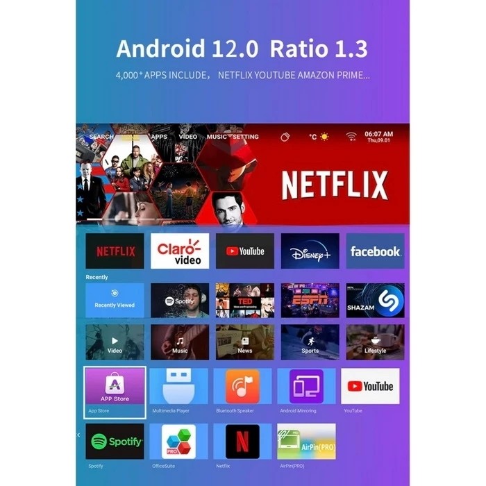 ویدئو پروژکتور اندرویدی T269 pro اصلی قیمت عالی
