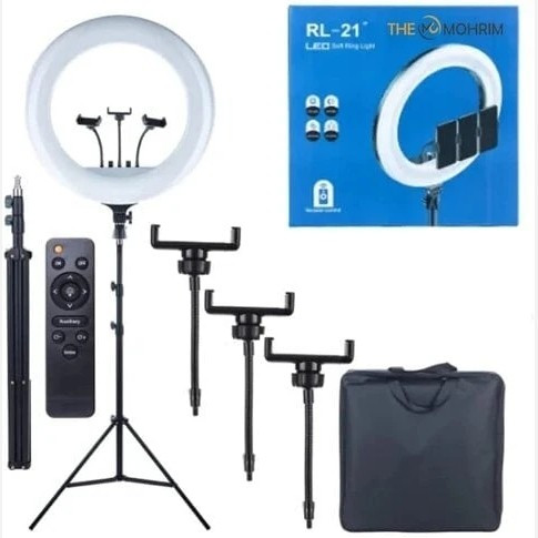 رینگ لایت RL-21 اورجینال همراه با سه پایه فلزی،کنترل،هولدر،کیف مخصوص