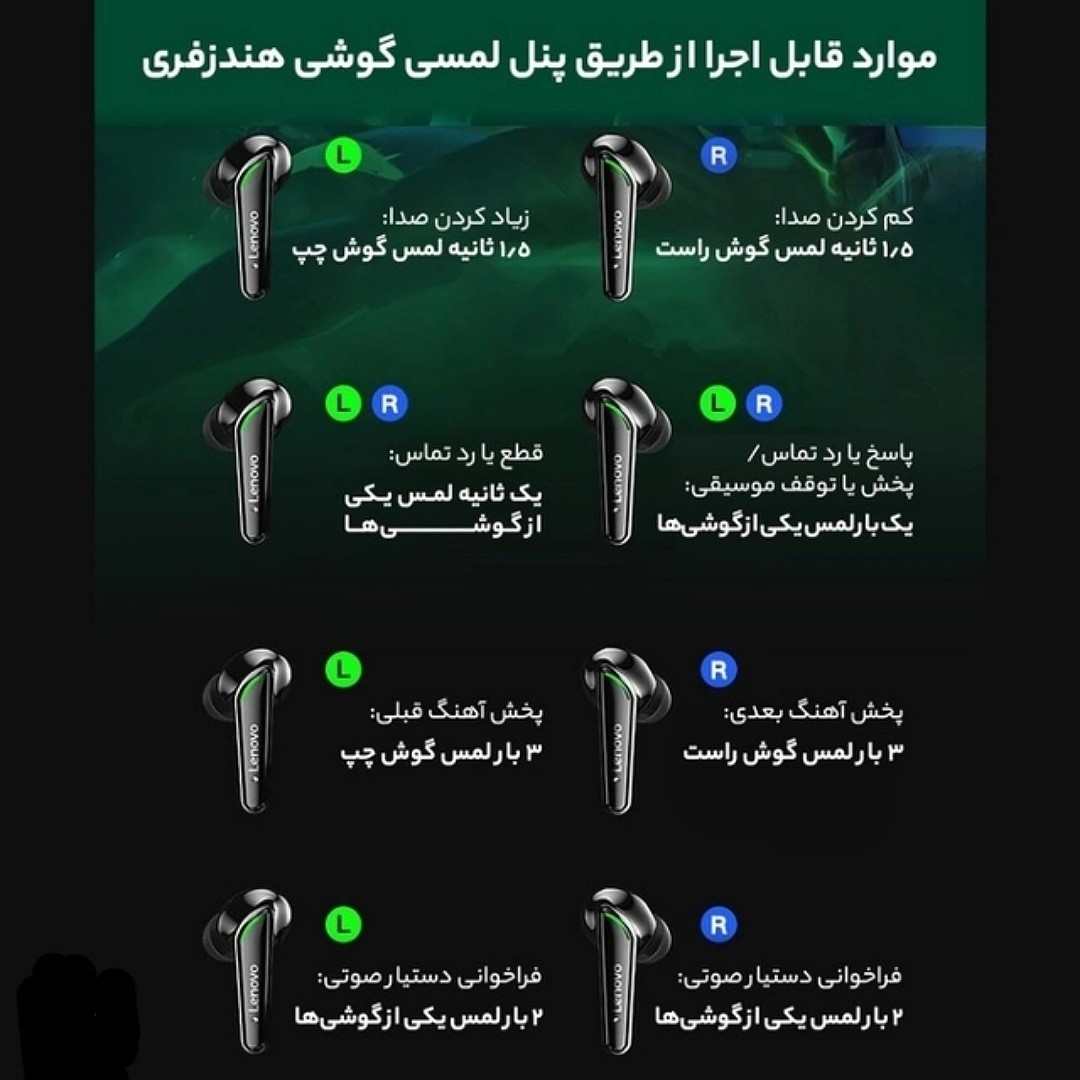 هدفون بی سیم لنوو XT92 مناسب گیمینگ
