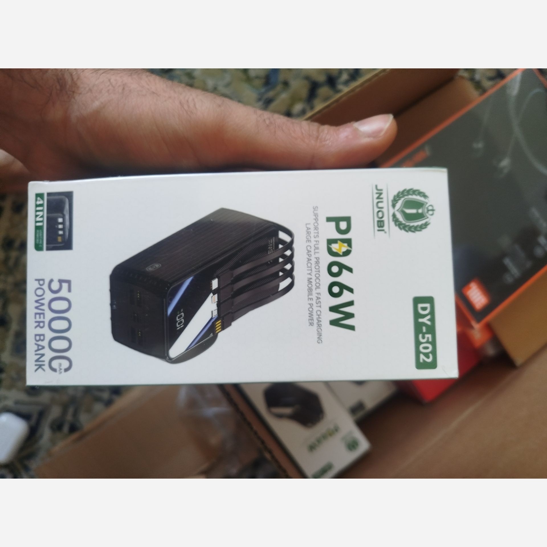 پاوربانک 50 هزار میلی آمپر JNUOBI DY502 با 4 کابل خروجی کیفیت عالی