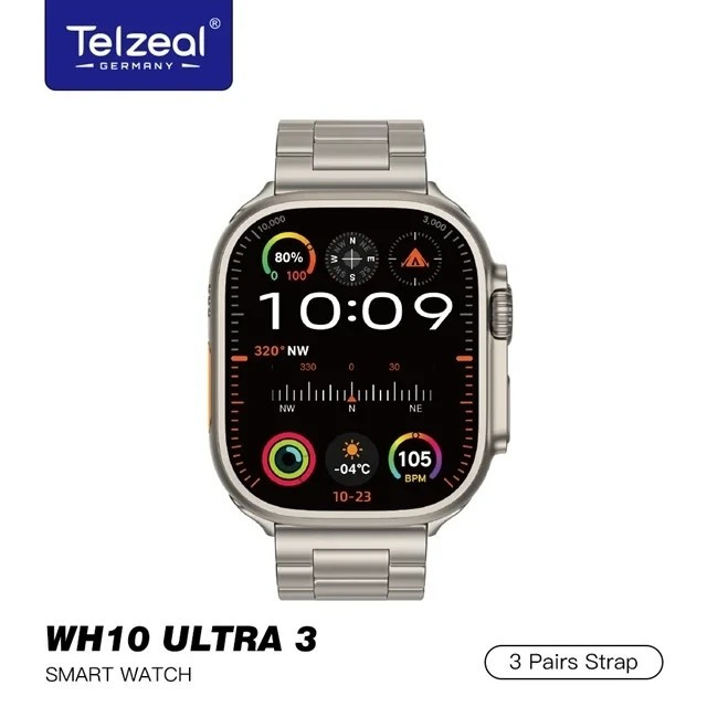 ساعت هوشمند تلزیل WH10 ULTRA3 ضدآب اصلی بهمره 3 عدد بند قیمت عالی