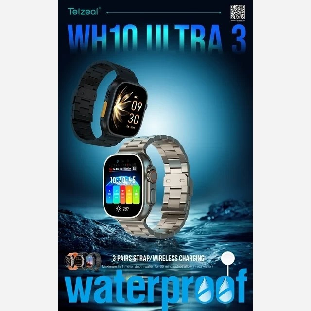 ساعت هوشمند تلزیل WH10 ULTRA3 ضدآب اصلی بهمره 3 عدد بند قیمت عالی