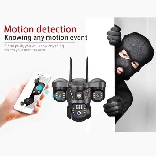 دوربین سیم کارتی بیسیم 3 لنز v380 pro مدل X3 رم خور دید در شب رنگی دزدگیر قیمت عالی
