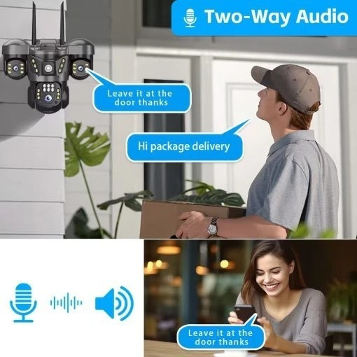 دوربین سیم کارتی بیسیم 3 لنز v380 pro مدل X3 رم خور دید در شب رنگی دزدگیر قیمت عالی