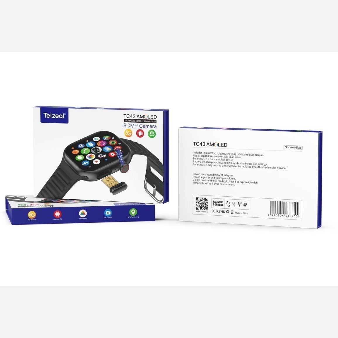 ساعت هوشمند سیمکارت خور Telzeal TC43 AMOLED با دوربین مخفی ریجستری قیمت عالی
