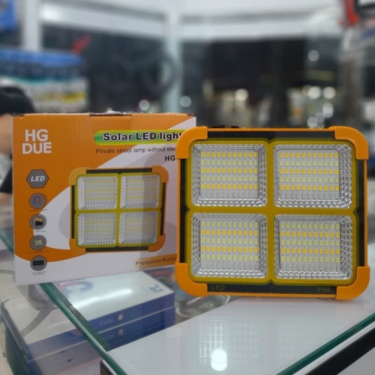 پروژکتور LED شارژی سولار پنل خورشیدی HG DUE HG-05 قیمت عالی