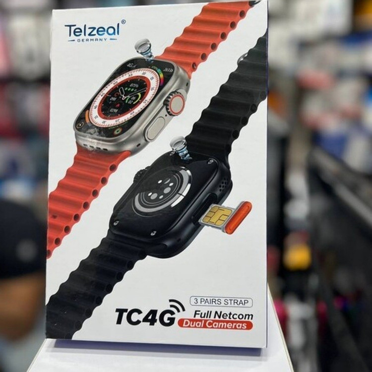 ساعت هوشمند سیم کارت خور Telzeal مدل TC4G ریجستری با 64 گیگ حافظه داخلی و 4 گیگ رم 2 دوربین و 3 بند قیمت عالی